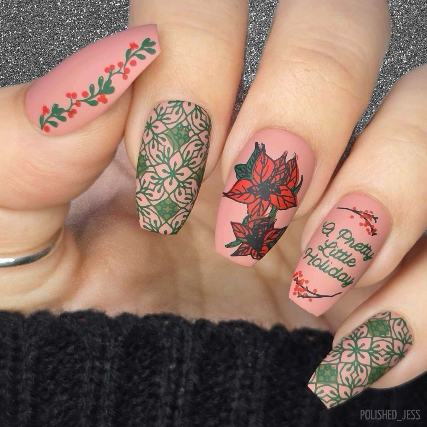 A Pretty Little Holiday (CjSC-33) Etched Nail Art Stamping Plate