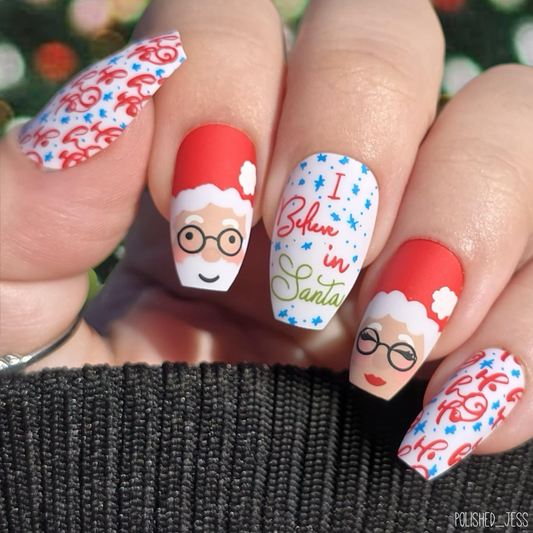 Classic Santa (CjSC-34) Etched Nail Art Stamping Plate