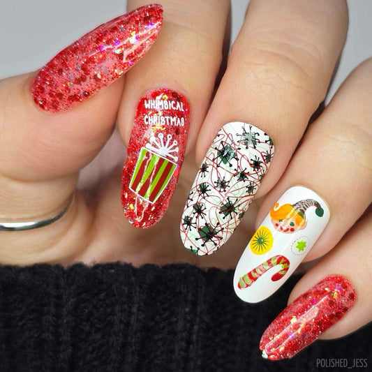 Whimsical Christmas (CjSC-54) Etched Nail Art Stamping Plate