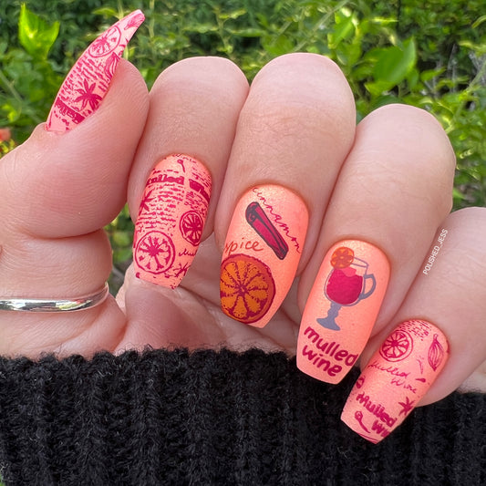 Cozy Bevvys (CjSC-55) Etched Nail Art Stamping Plate