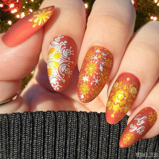Holy Night (CjSC-57) Etched Nail Art Stamping Plate