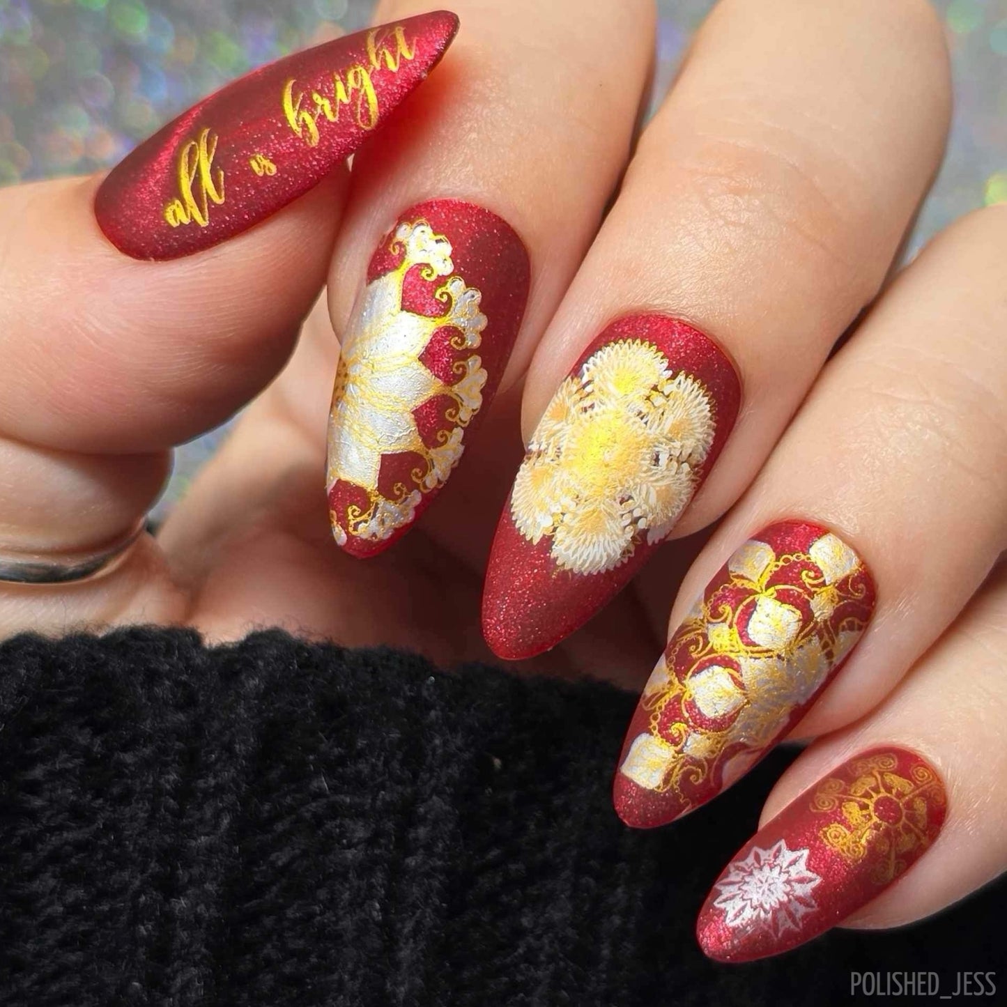 All Is Bright (CjSC-59) Etched Nail Art Stamping Plate