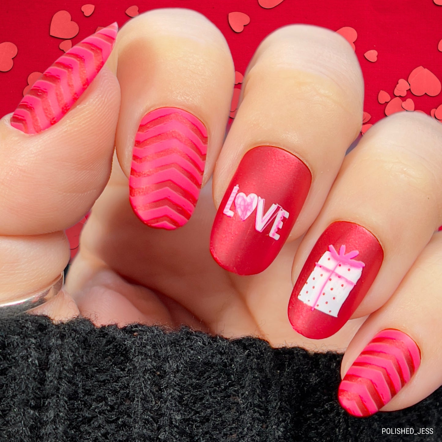 Love, Peace, Joy (CjSC-66) Etched Nail Art Stamping Plate