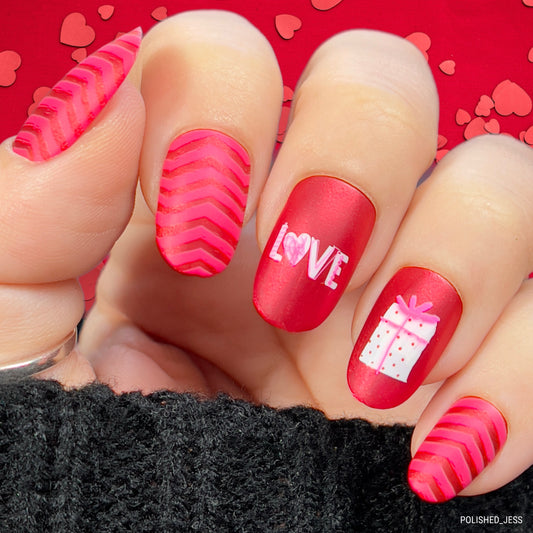 Love, Peace, Joy (CjSC-66) Etched Nail Art Stamping Plate