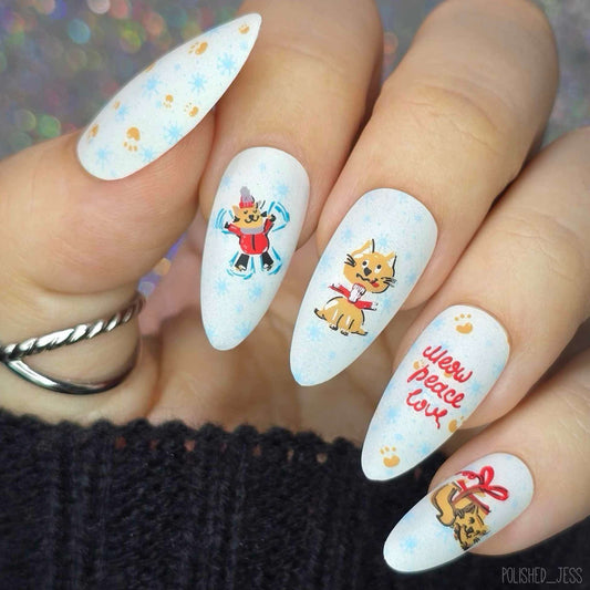 Catmas (CjSC-67) Etched Nail Art Stamping Plate