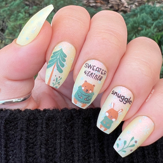 Sweater Weather (CjSC-69) Etched Nail Art Stamping Plate