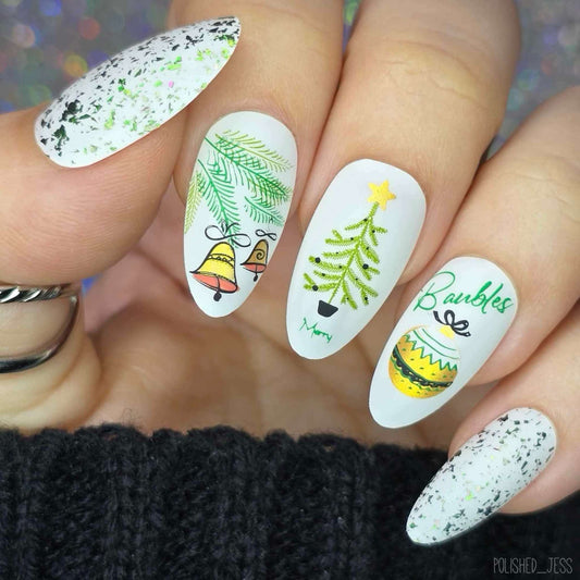 Oh Christmas Tree (CjSC-95) Etched Nail Art Stamping Plate