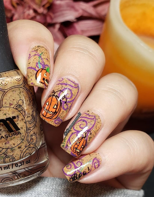 Halloween - Boo (CjSH-06) - Etched Nail Art Stamping Plate