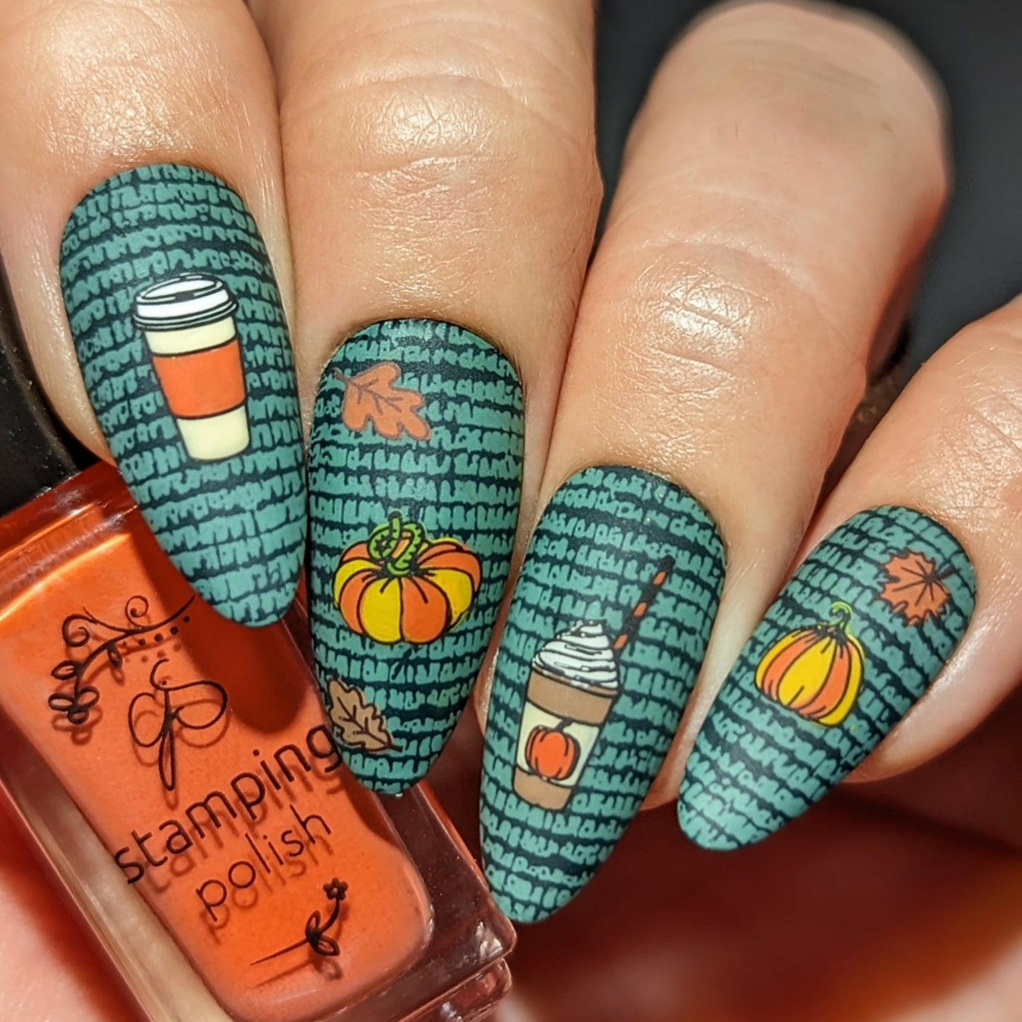Autumn Skies, Pumpkin Pies (CjSH-101) Etched Nail Art Stamping Plate