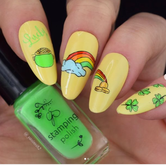 Luck (CjSH-104) Etched Nail Art Stamping Plate