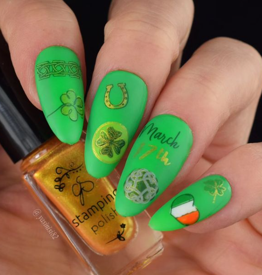 Luck (CjSH-104) Etched Nail Art Stamping Plate