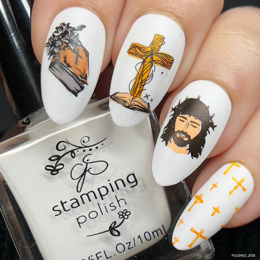 Lamb of God (CjSH-106) Etched Nail Art Stamping Plate