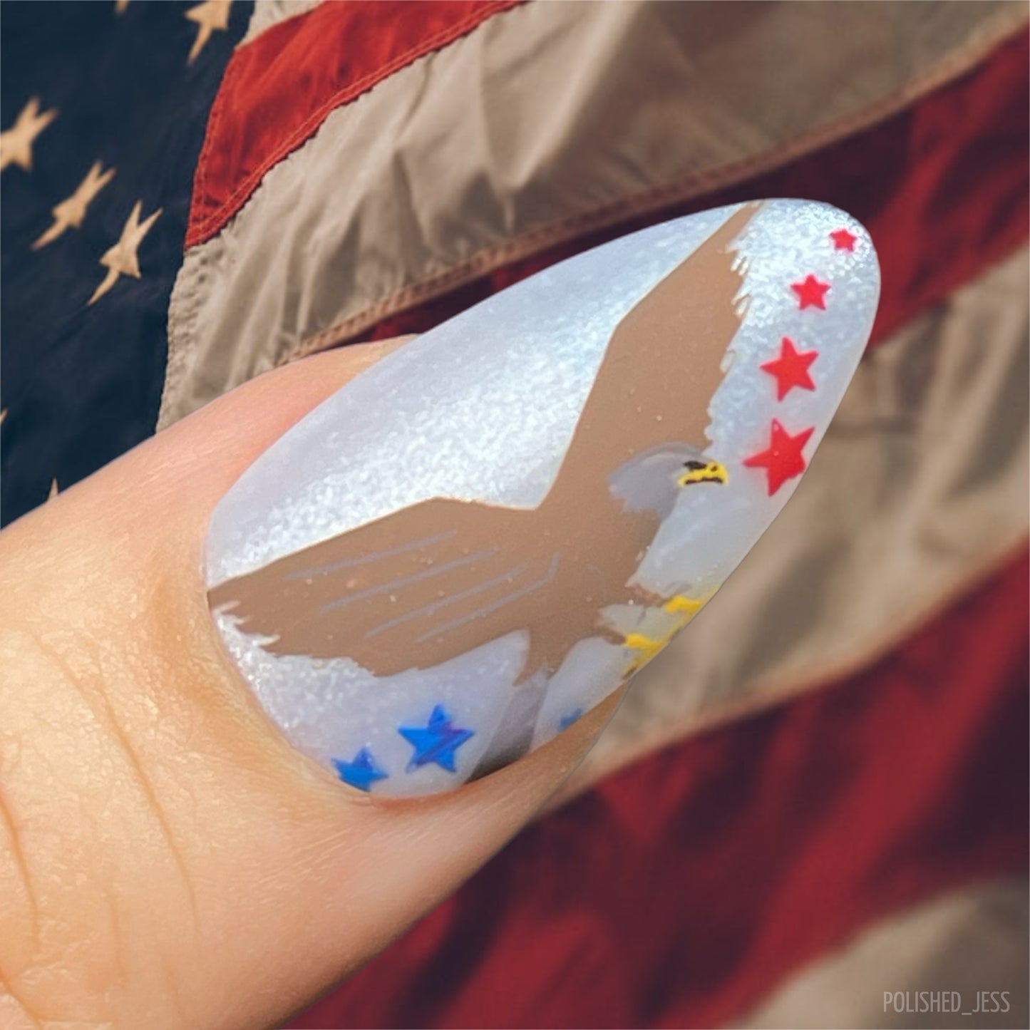 USA Strong (CjSH-114) Etched Nail Art Stamping Plate