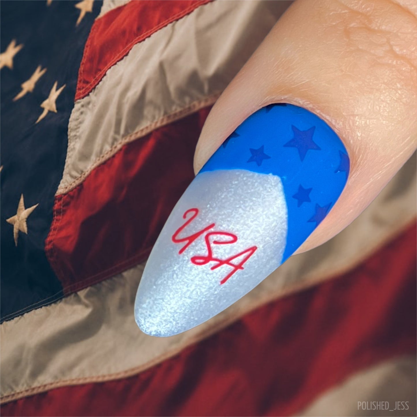 USA Strong (CjSH-114) Etched Nail Art Stamping Plate