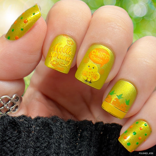 Hippity Easter (CjSH-12) Etched Nail Art Stamping Plate