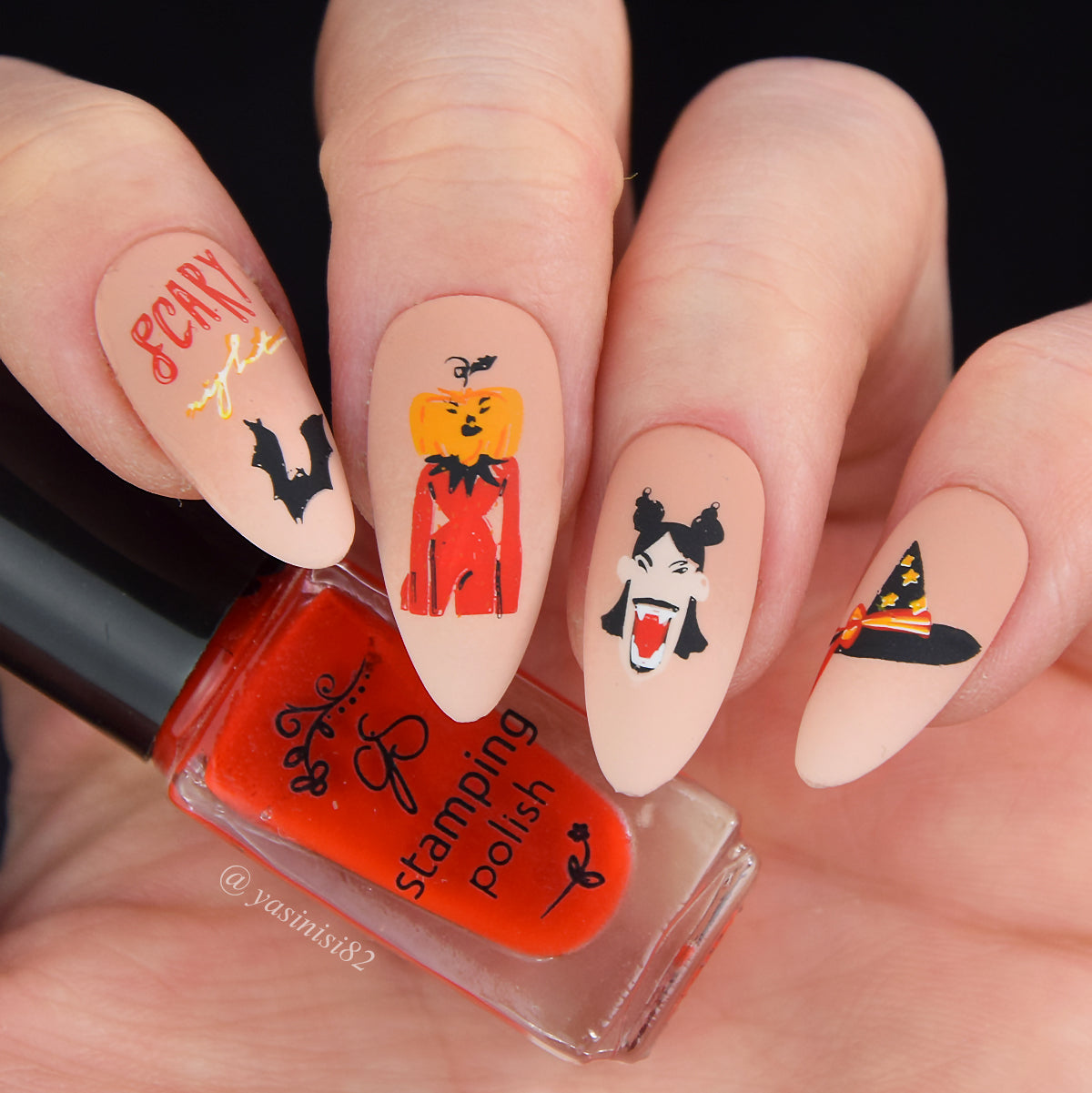 Scary Night (CjSH-123) Etched Nail Art Stamping Plate