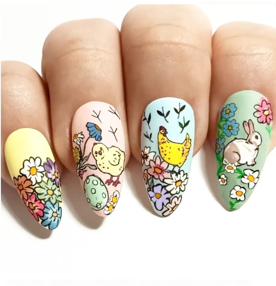 Easter on the Prairie (CjSH-136) Etched Nail Art Stamping Plate