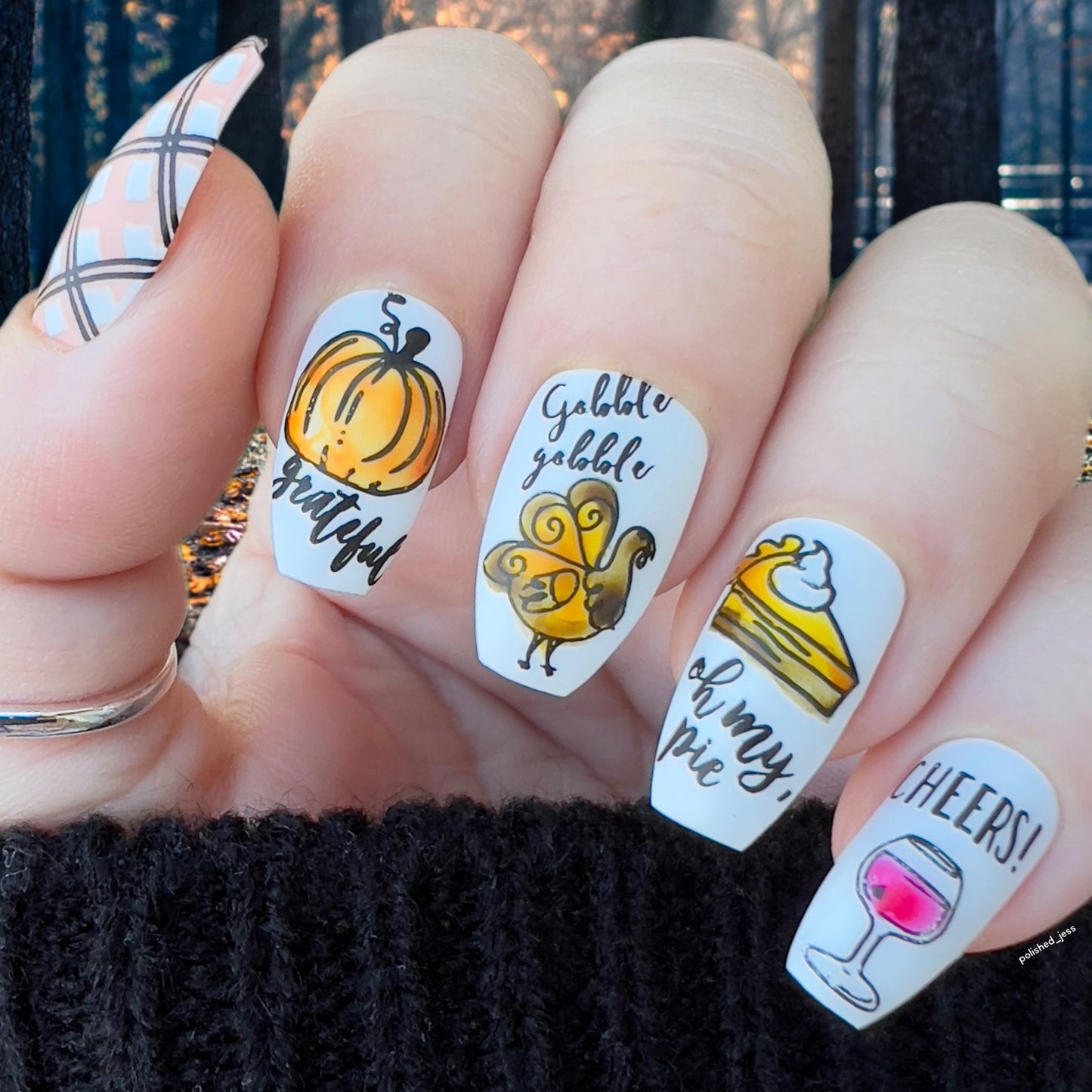 Give Thanks (CjSH-15) Etched Nail Art Stamping Plate