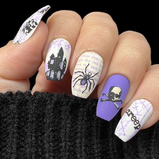 Shivers (CjS H-22) Etched Nail Art Stamping Plate