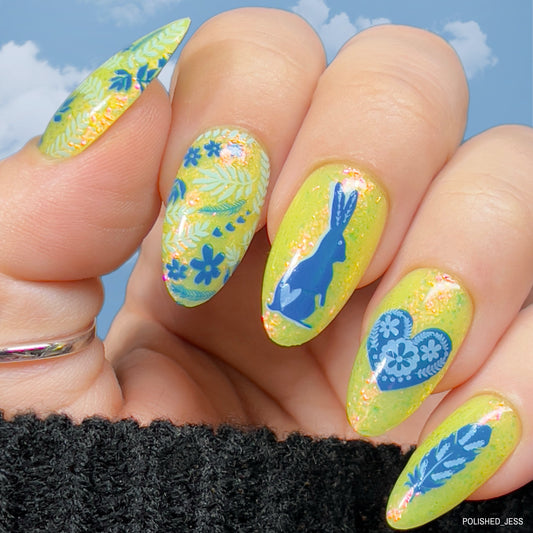 Enchanted Easter (CjS H-30) Etched Nail Art Stamping Plate