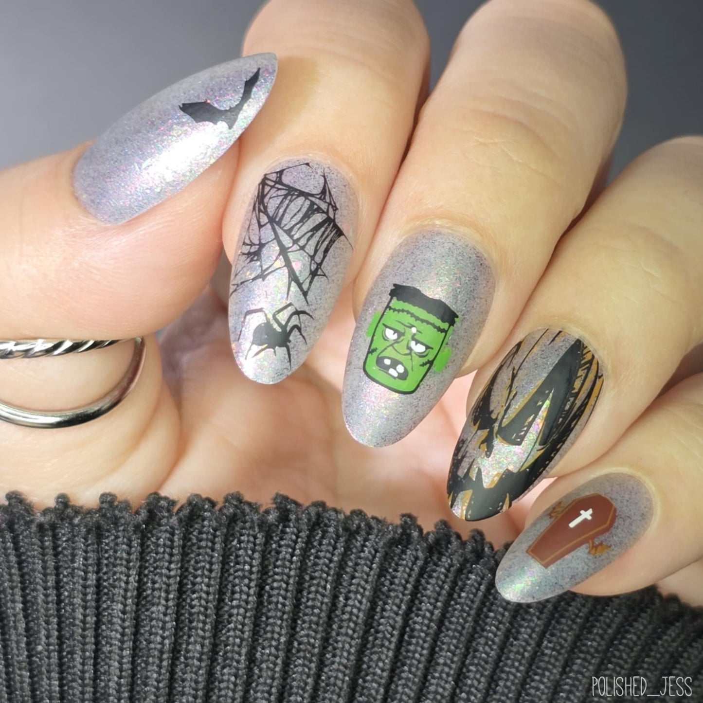 Frank-N-Friends (CjS-H-35) Etched Nail Art Stamping Plate