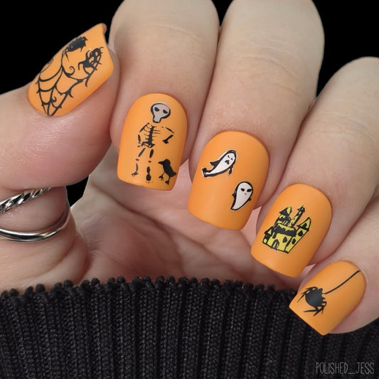 Haunted Doodle (CjSH-38) Etched Nail Art Stamping Plate