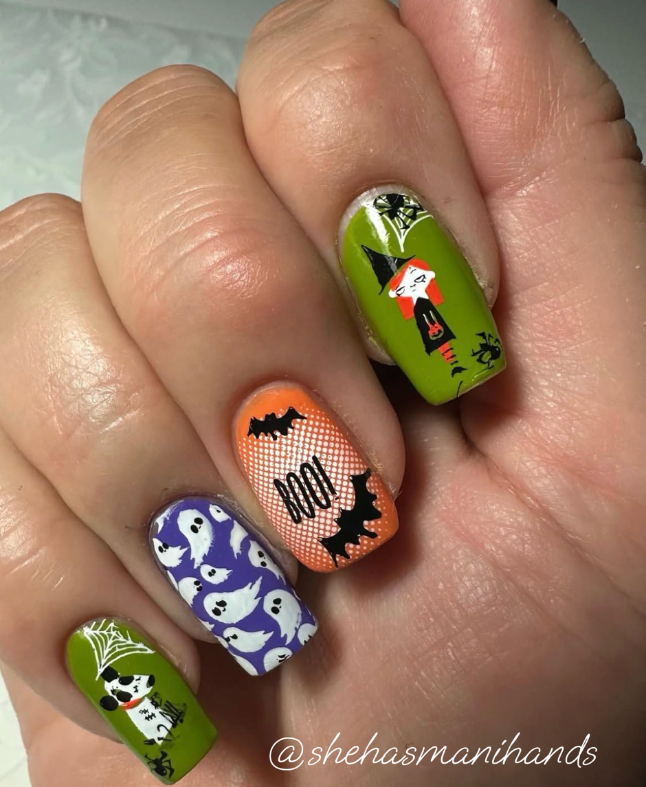 Trick or Creeping (CjSH-42) Etched Nail Art Stamping Plate