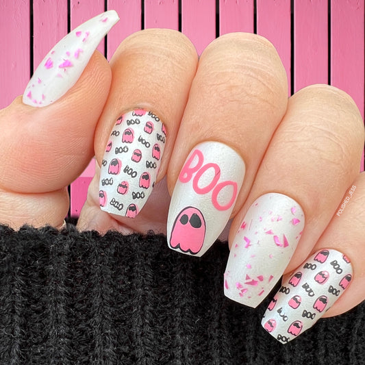 Wallpaper - Boo! (CjSH-43) Etched Nail Art Stamping Plate