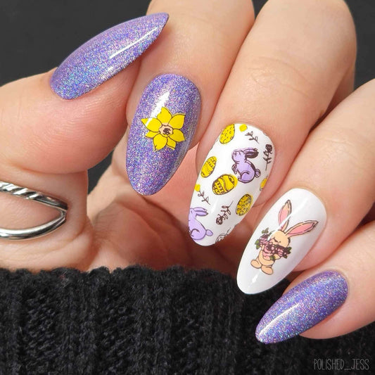 Cartoony Easter (CjSH-52) Etched Nail Art Stamping Plate