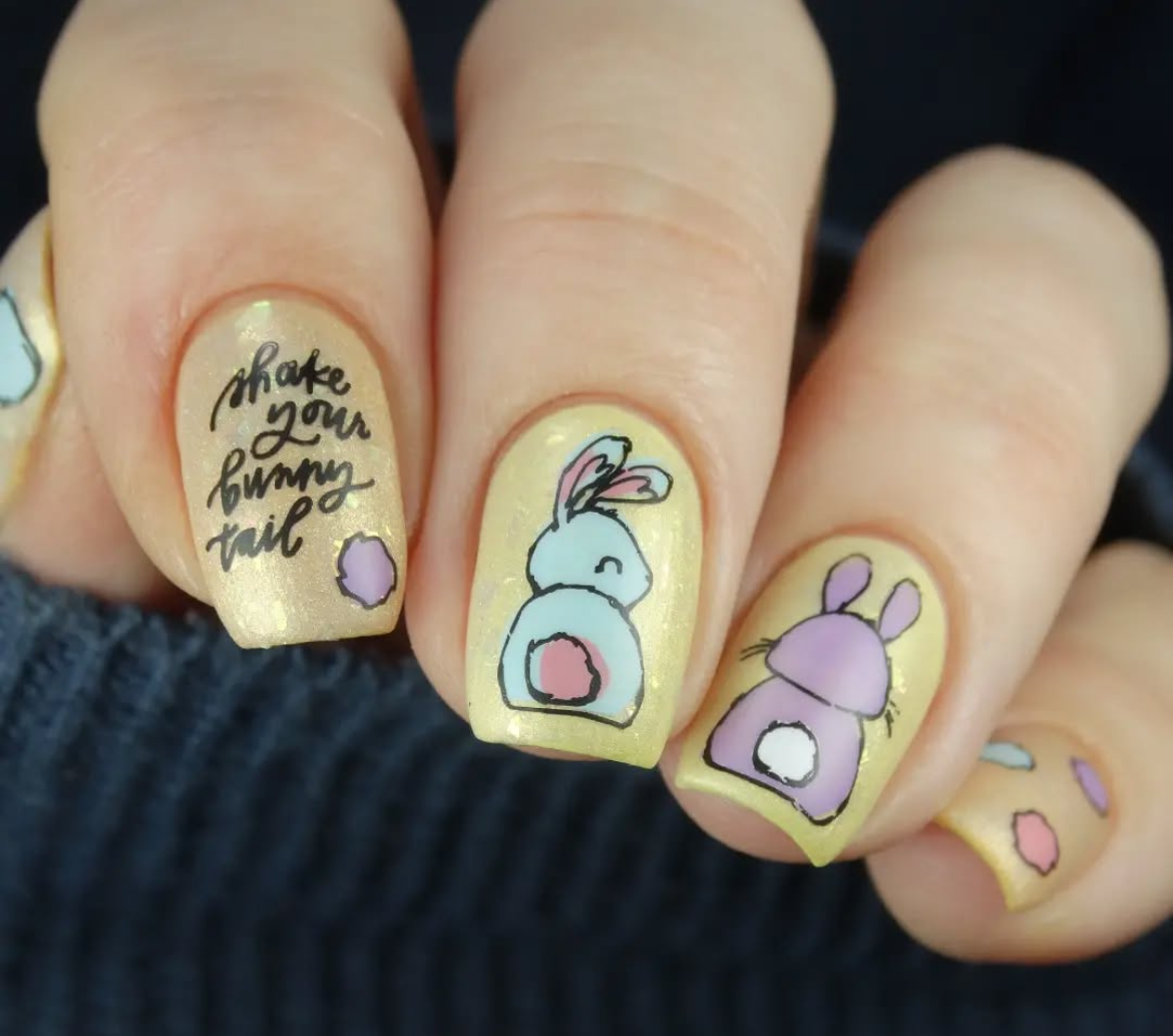 Bunny Bits (CjSH-53) Etched Nail Art Stamping Plate