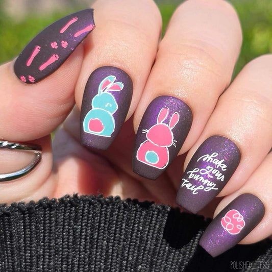 Bunny Bits (CjSH-53) Etched Nail Art Stamping Plate