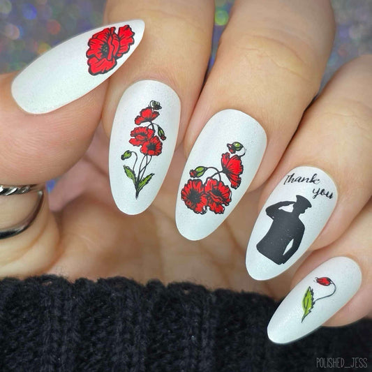 We Remember (CjSH-72) Etched Nail Art Stamping Plate