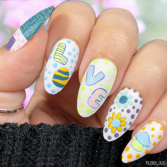 Patterned Easter Gnomes (CjSH-75) Etched Nail Art Stamping Plate