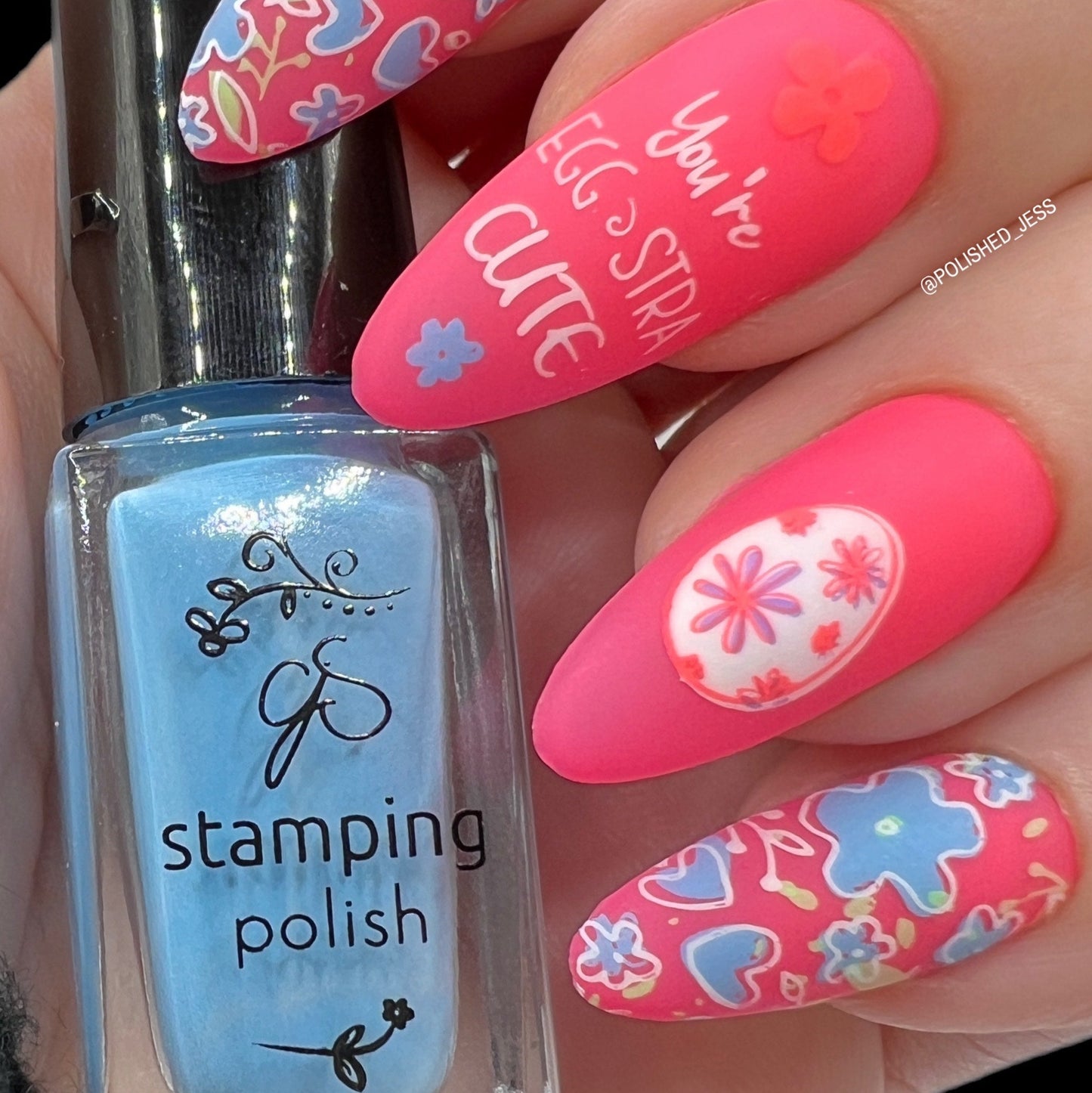 Silly Bunny (CjSH-87) Etched Nail Art Stamping Plate