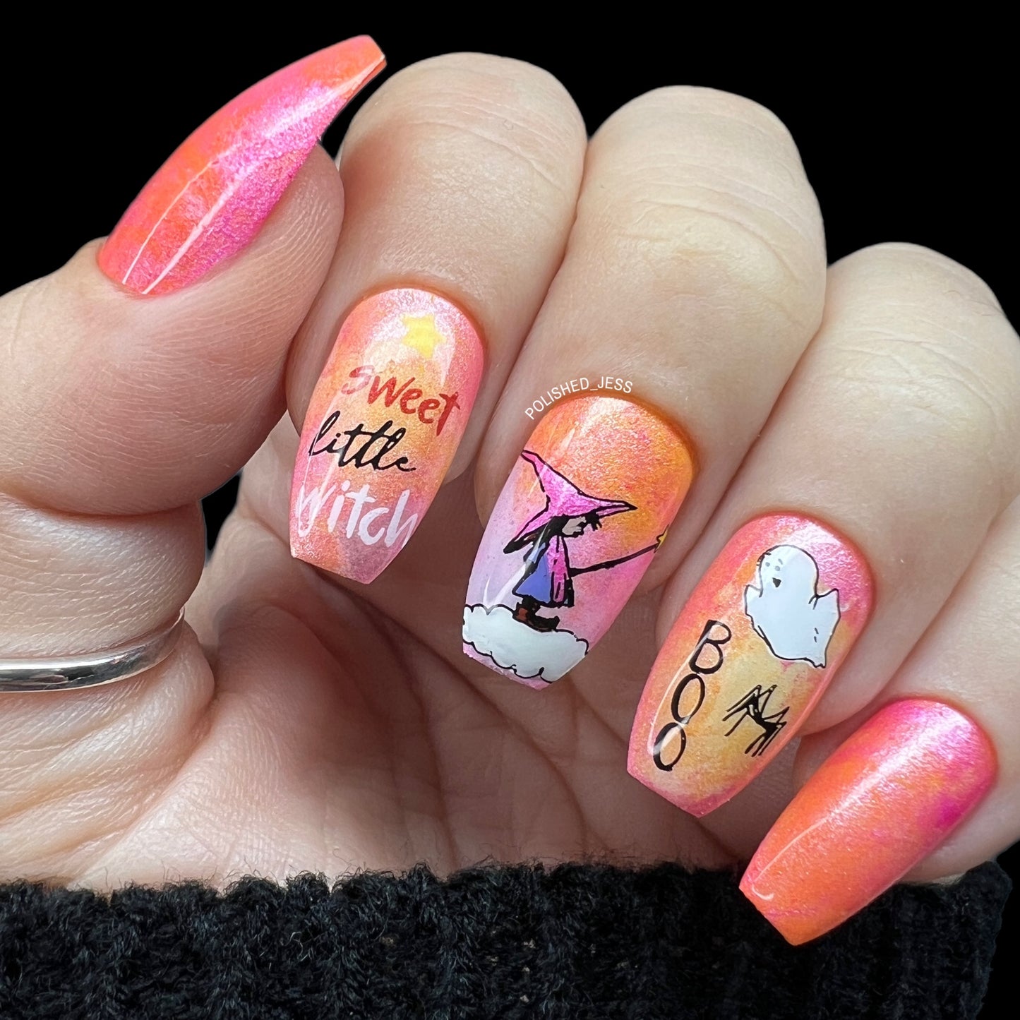 Sweet Little Witch (CjSH-90) Etched Nail Art Stamping Plate