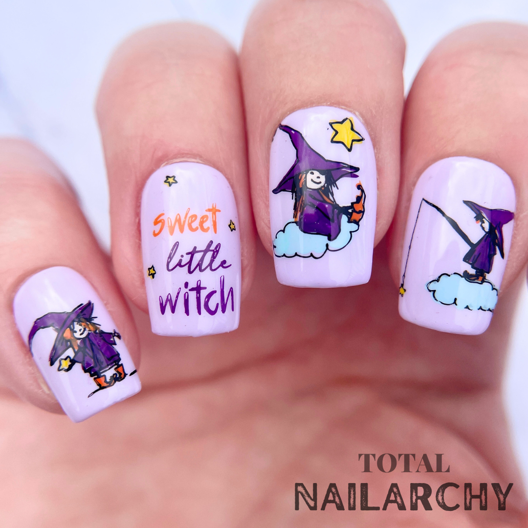 Sweet Little Witch (CjSH-90) Etched Nail Art Stamping Plate