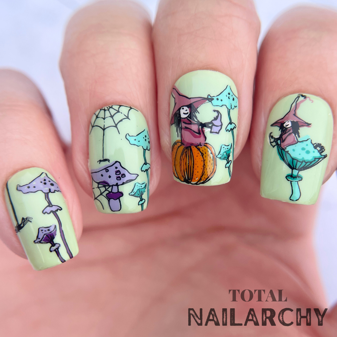 Sweet Little Witch (CjSH-90) Etched Nail Art Stamping Plate