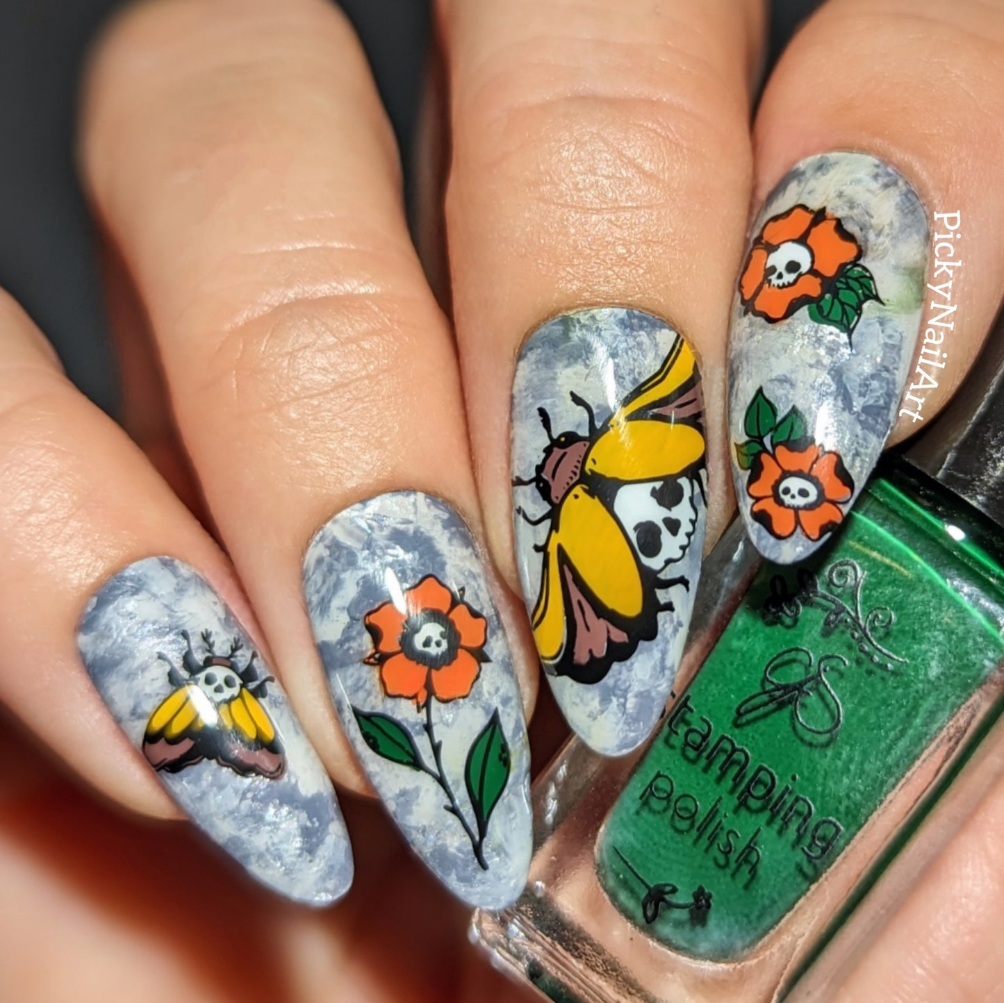 Goth Moth (CjSH-91) Etched Nail Art Stamping Plate