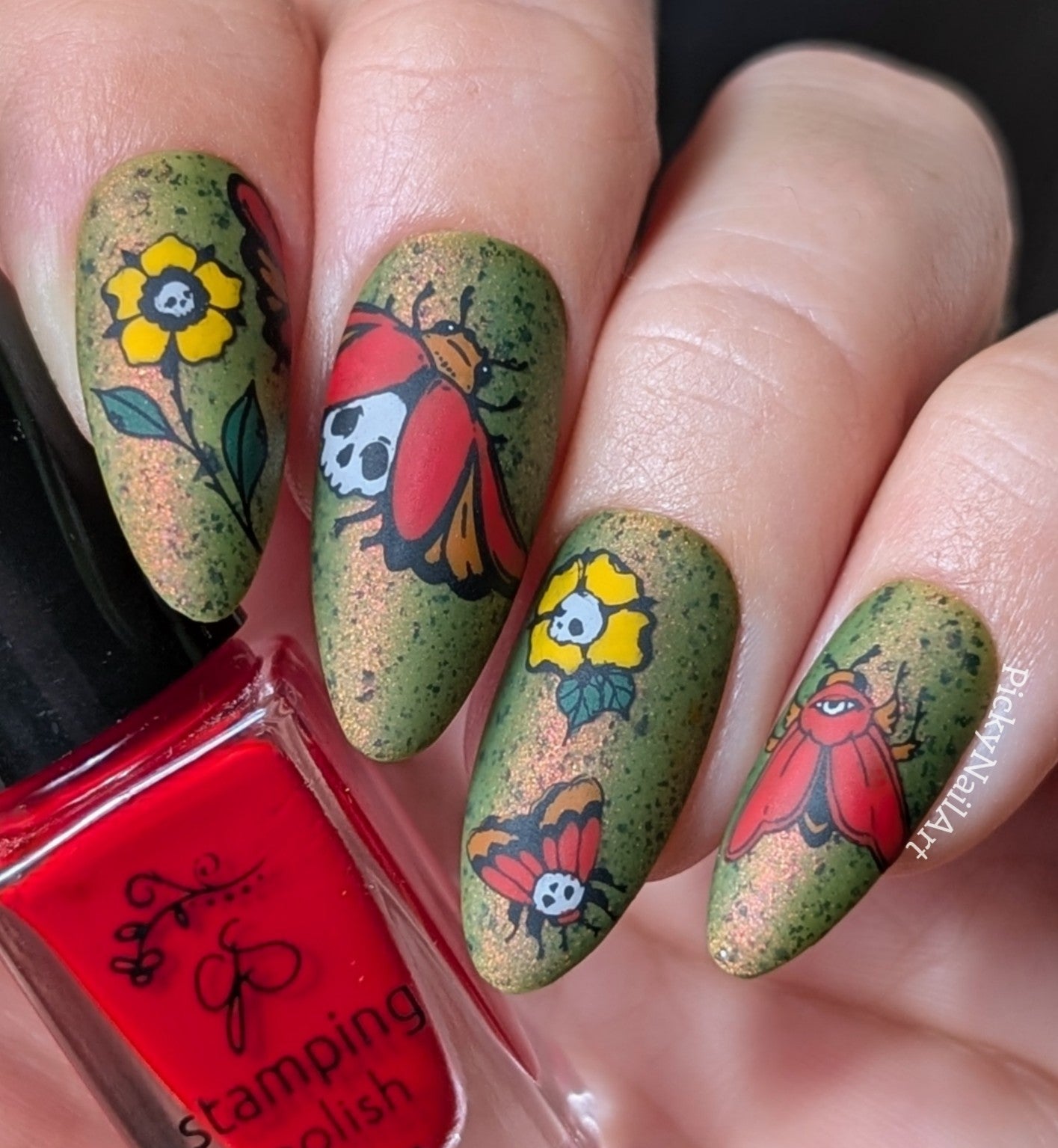 Goth Moth (CjSH-91) Etched Nail Art Stamping Plate