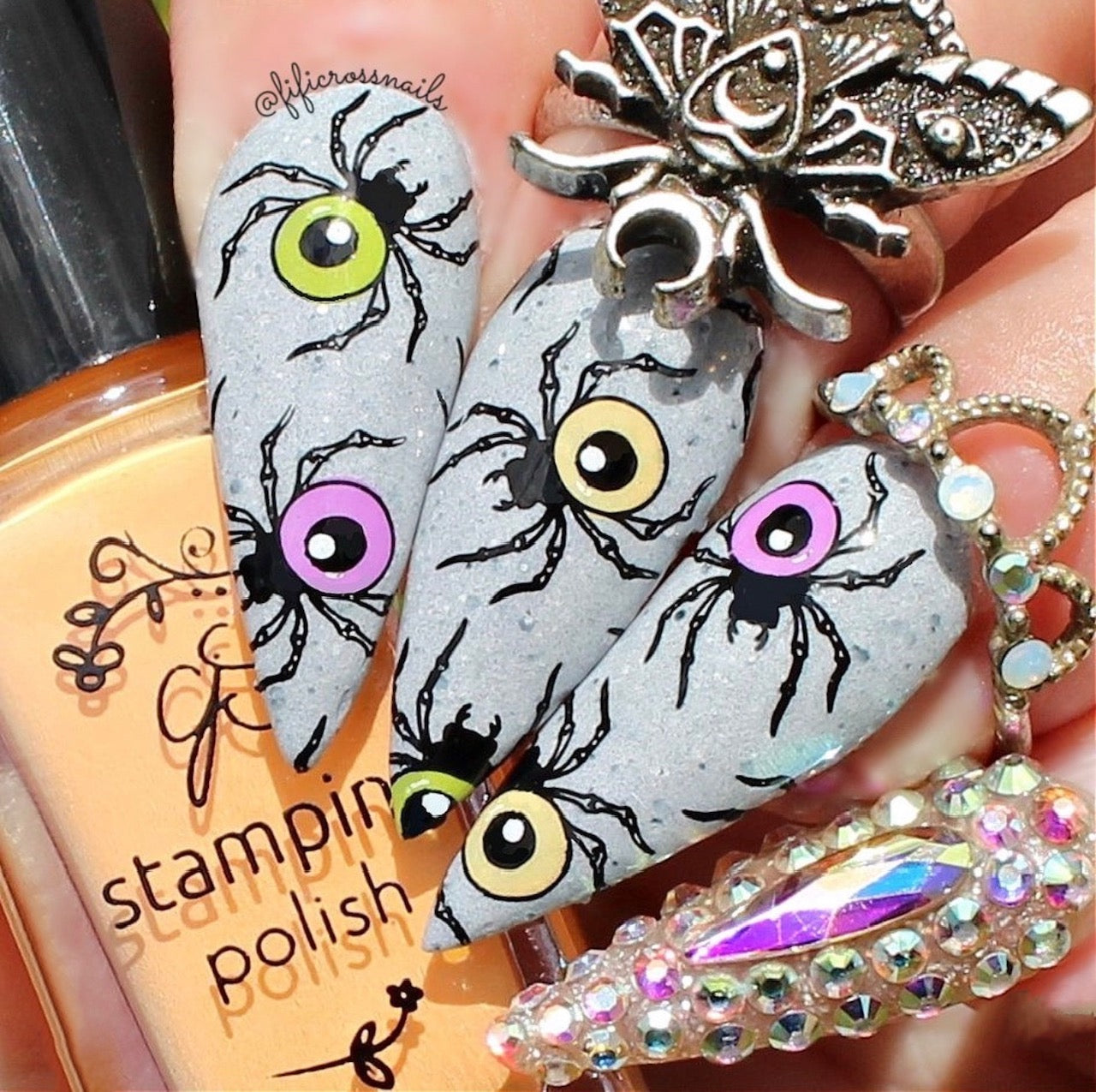 Goth Moth (CjSH-91) Etched Nail Art Stamping Plate