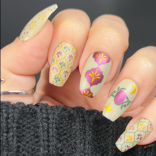 Enchanted Gems (CJSLC-101) Etched Nail Art Stamping Plate