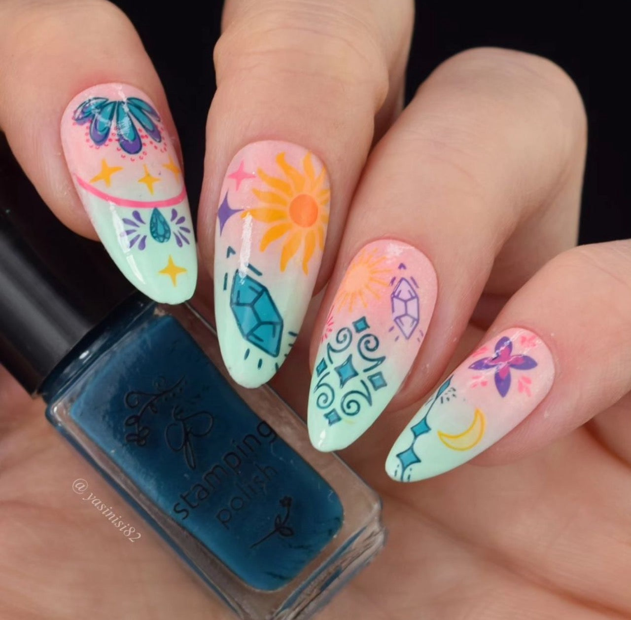 Enchanted Gems (CJSLC-101) Etched Nail Art Stamping Plate