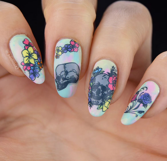 Romantic Rebel (CjS LC-31) Etched Nail Art Stamping Plate