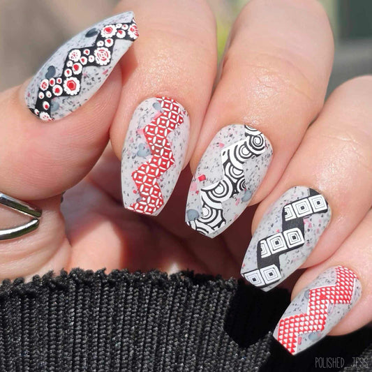 Chantel's Chevrons (CjS LC-36) Etched Nail Art Stamping Plate