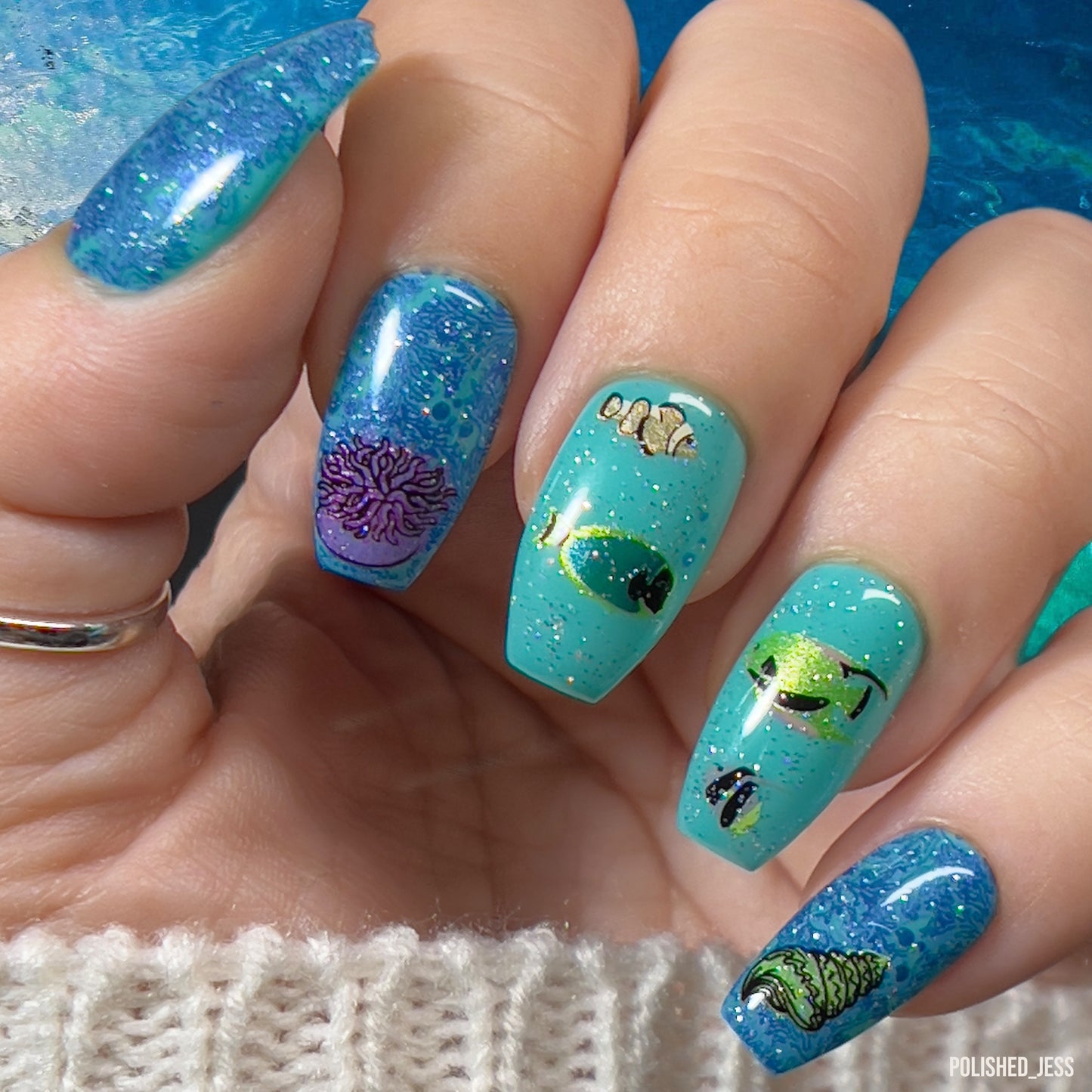 Suzie's Underwater Tropical (CjSLC-49) Etched Nail Art Stamping Plate