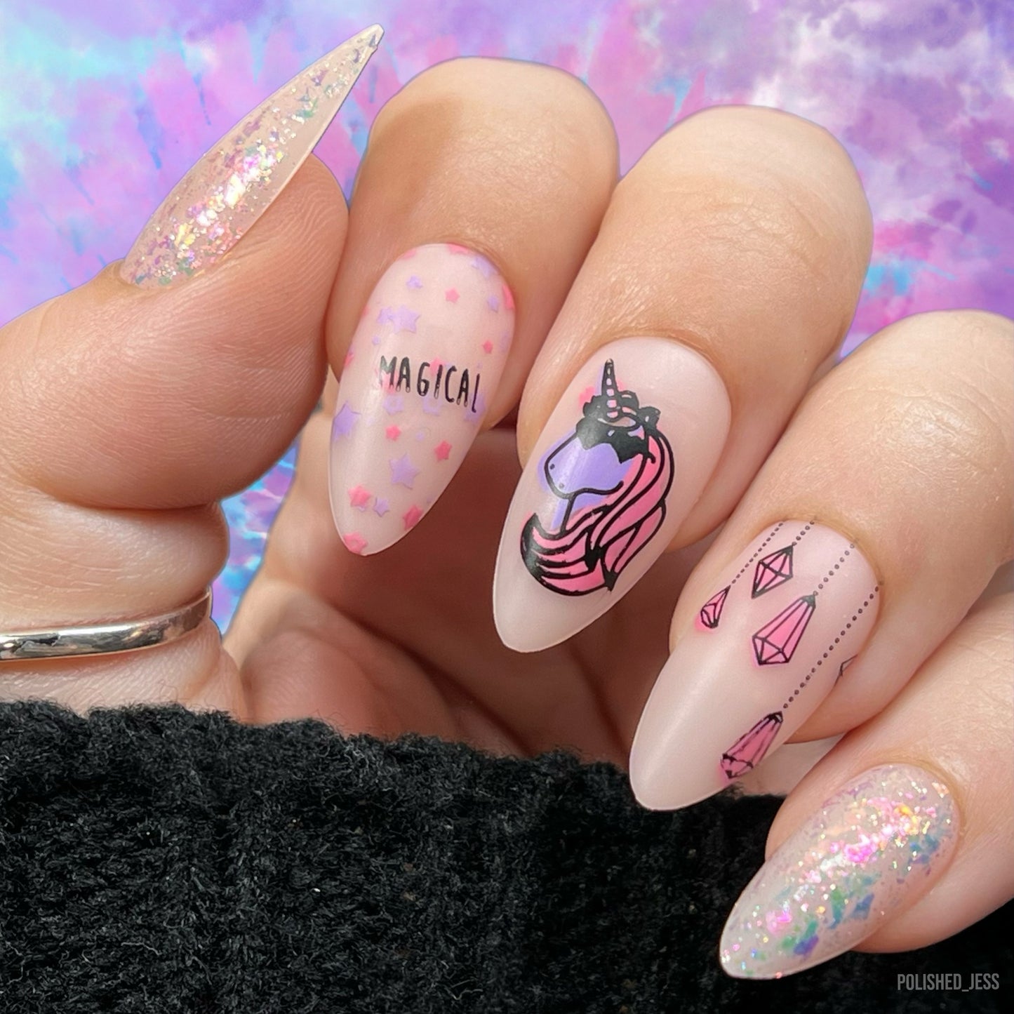 #AlwaysBeAUnicorn (CjS LC-51) Etched Nail Art Stamping Plate