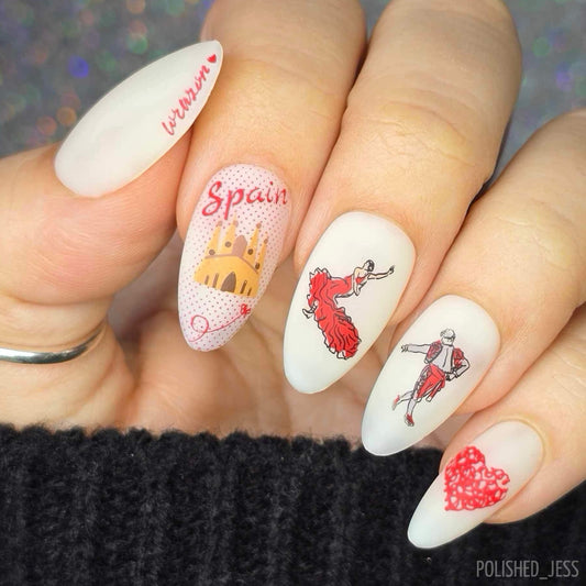 Viva Espana (CjSLC-64) Etched Nail Art Stamping Plate