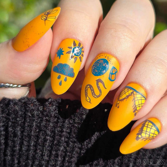 Sun Bloom (CjSLC-79) Etched Nail Art Stamping Plate