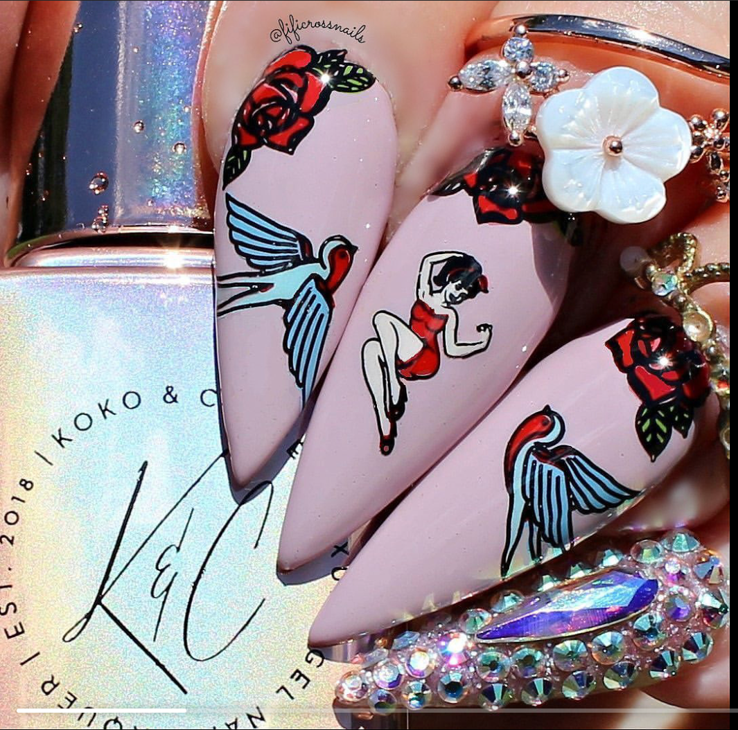 Pin-Up (CjSLC-85) Etched Nail Art Stamping Plate