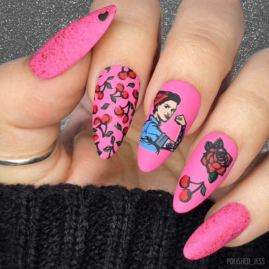 Pin-Up (CjSLC-85) Etched Nail Art Stamping Plate